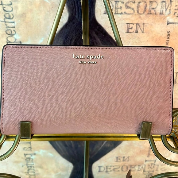 kate spade Handbags - New Kate Spade Dusty Peony Saffiano Leather Slim Wallet
